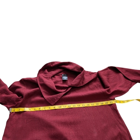 Kaliyana Zipper Top Brick Roma Rust Red Linen Blend Tunic Witchy Y2K Women S/M - Picture 12 of 13